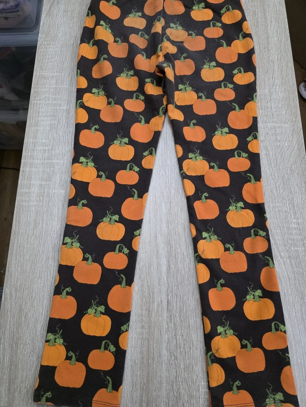 Gymboree Orange Pumpkin Print Leggings on Brown Size 10